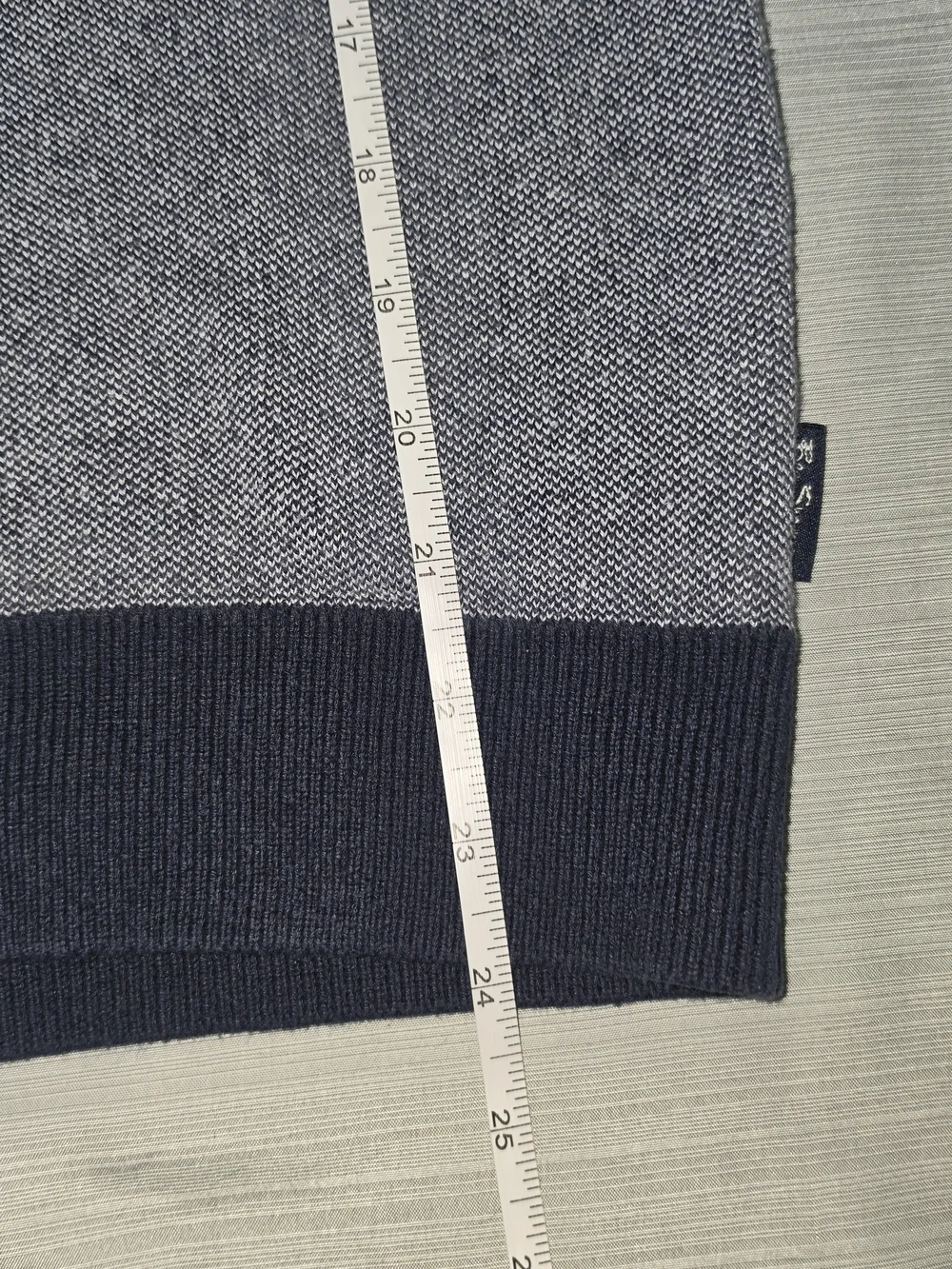 Ben Sherman Men's Zip-Neck Sweater in Navy and Heather Gray